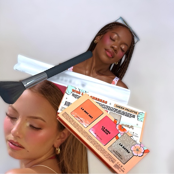 Alamar Cosmetics VIVAS las CHEEKAS palette & Laruce LR309 Cheek Brush - Picture 4 of 11